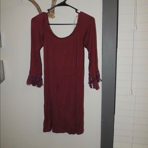 Maroon Shift Dress